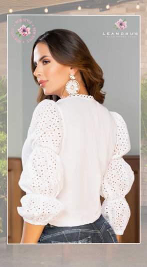 3/4 Puffermer bluse
