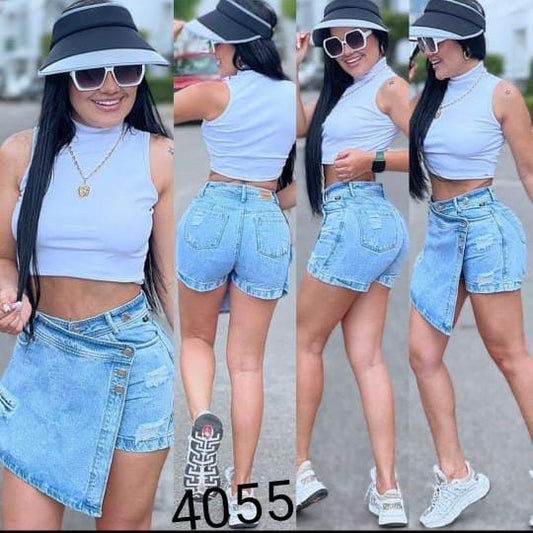 Dame shorts/skjørt med høy Liv
