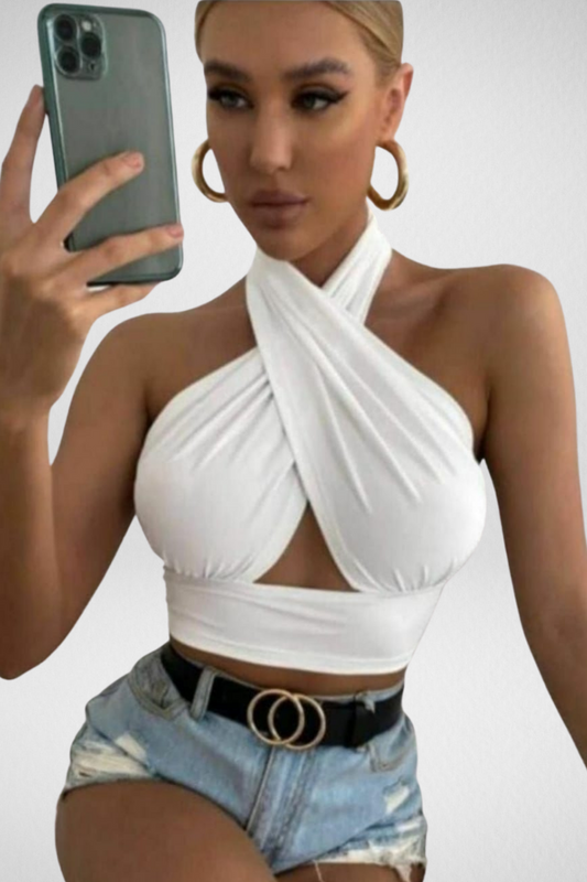 Topp fra koko One Cropped modell Halterneck, Stretch-stoff