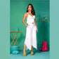 2-delt Crop Top og Wide Leg Bukse sett