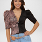 To-farger Bluse 210350