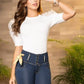 Bluse med puffermer 210282