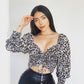 Animalt print bluse