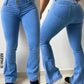 Flare High Jeans med push-up effekten