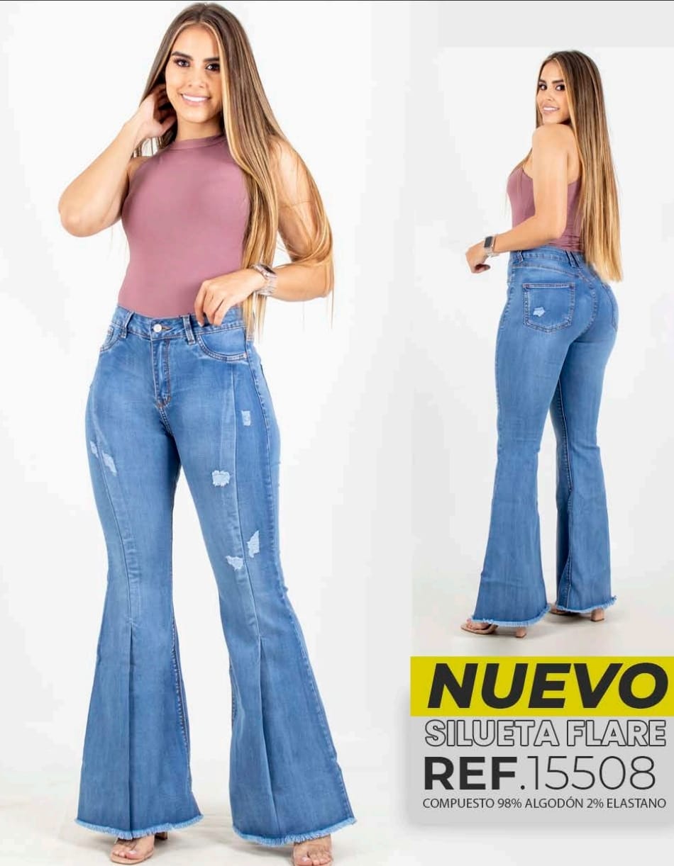 Flare Jeans med push-up effekten